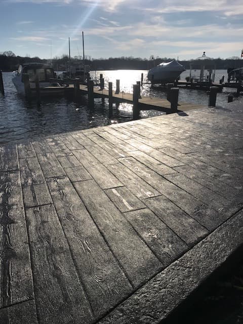 Wood plank stamped concrete pattern sample