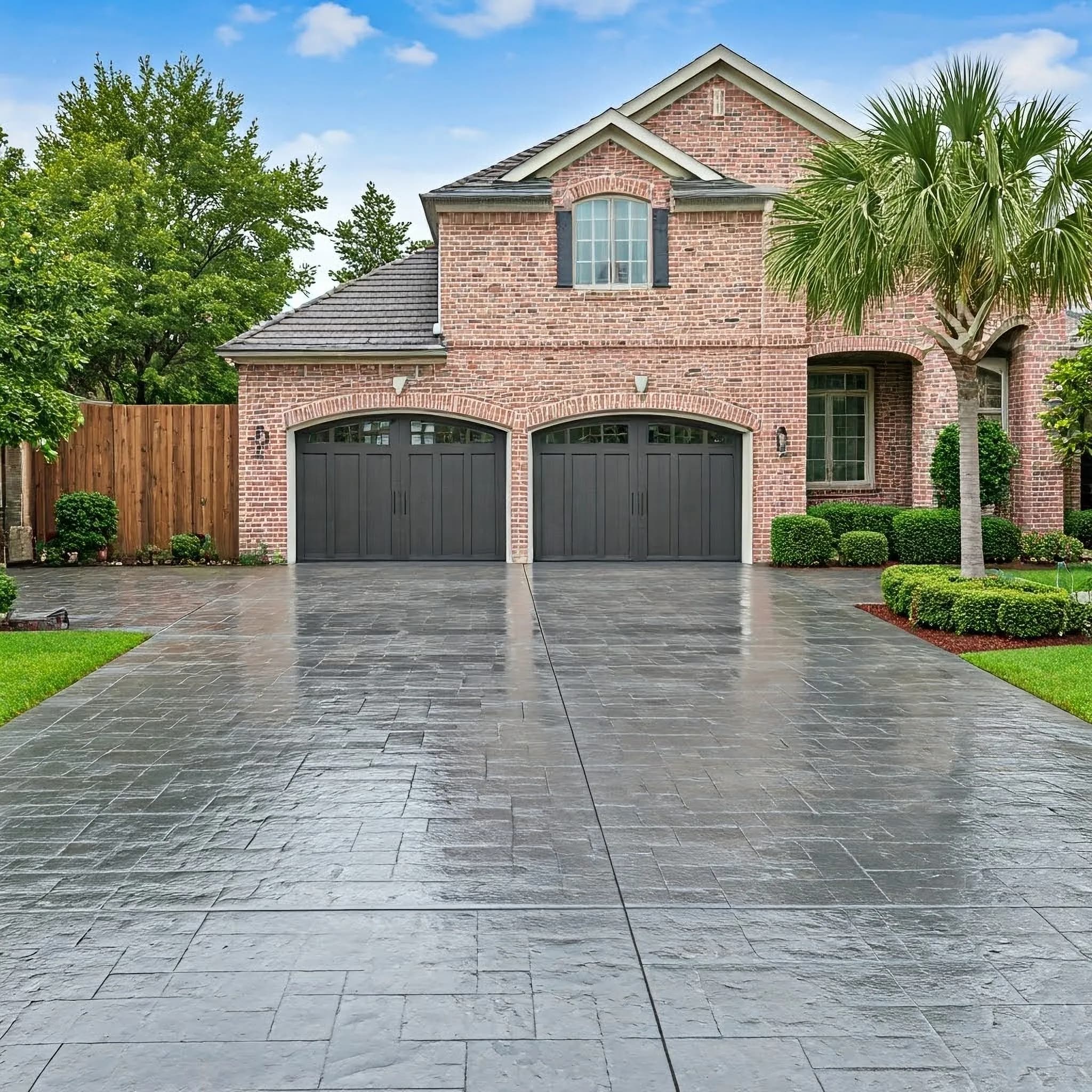 Stamped concrete patio by Backyard Bobby's in Anne Arundel County