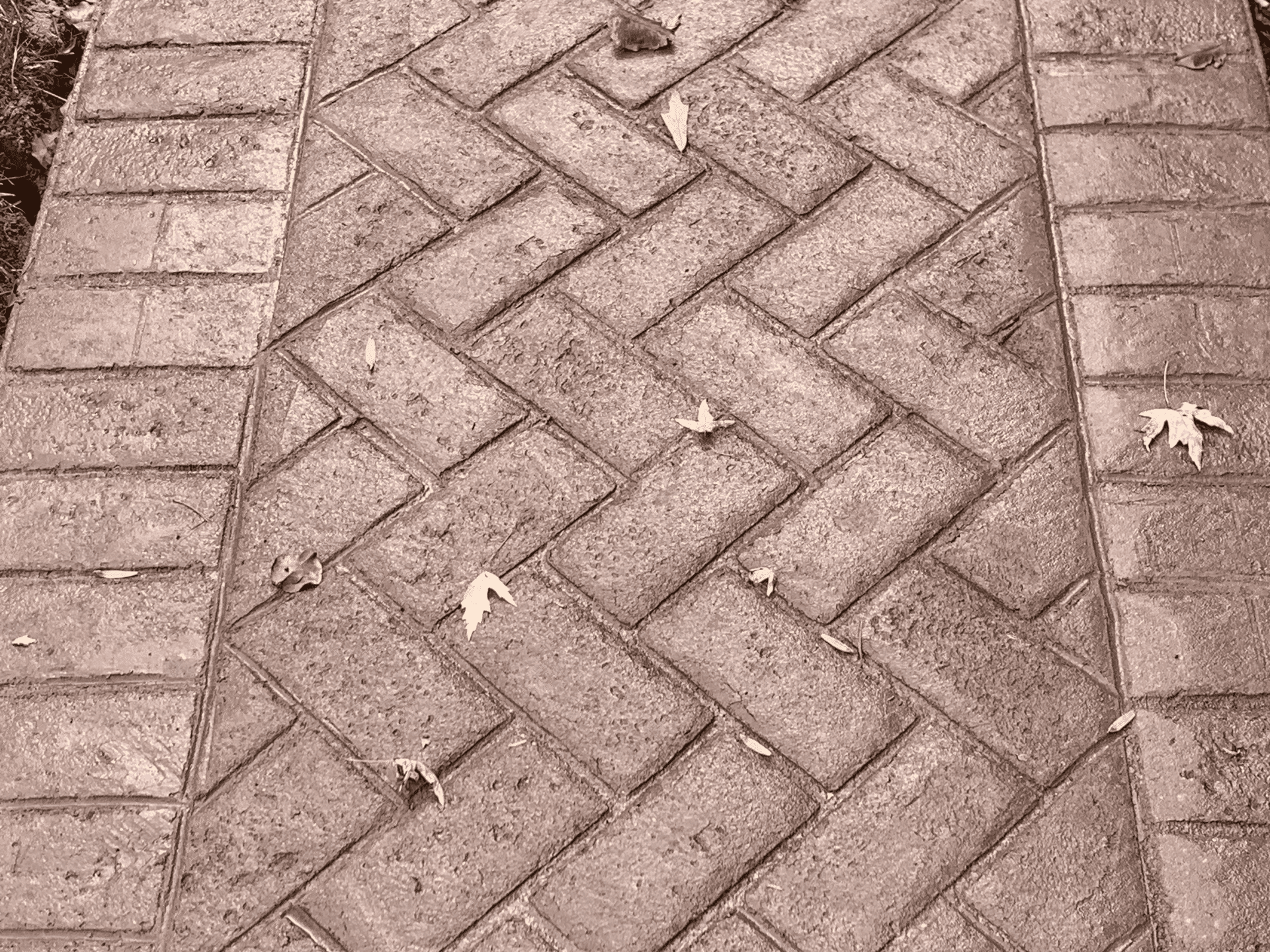 Herringbone Brick stamped concrete pattern